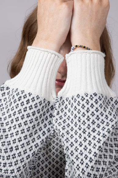 Textured Reglan Sleeve Sweater for Women in Charcoal