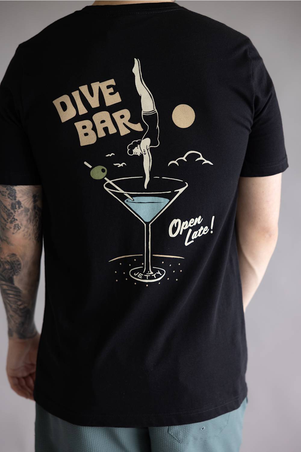 Jetty Dive Bar T-Shirt for Men in Black