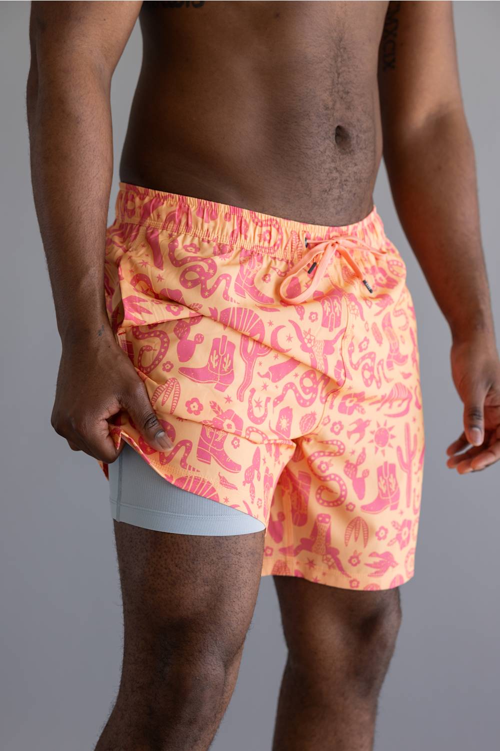 Saxx 2n1 Oh Buoy Swim Shorts for Men in Peach Jelly