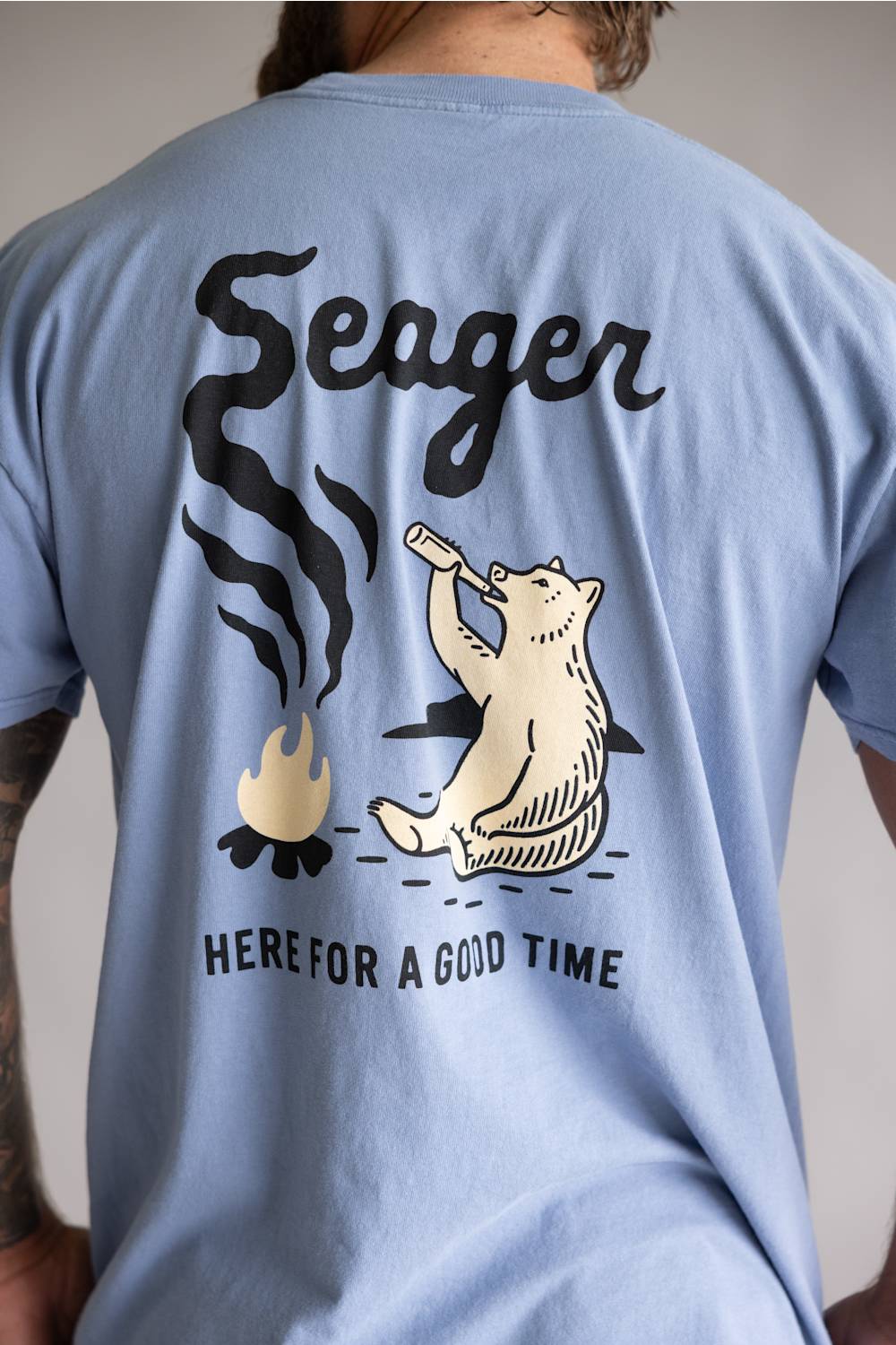 Seager Smokey T-Shirt for Men in Faded Denim