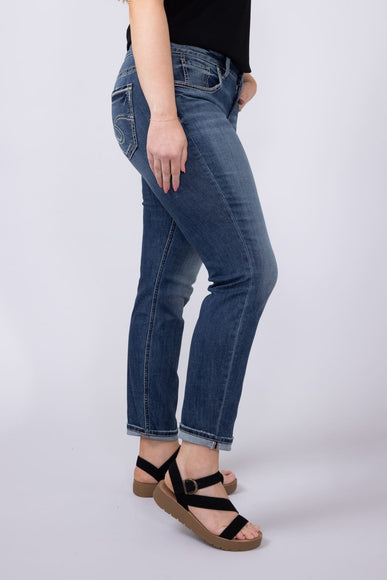 Silver Jeans Boyfriend Mid Rise Slim Leg Jeans for Women