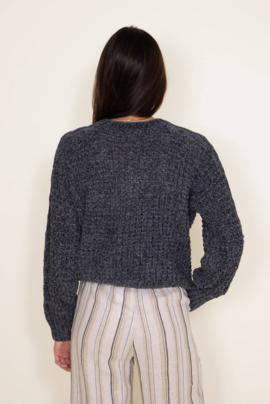 Simply Southern Womens Clothing Chenille Cropped Sweater for Women in Grey