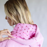 Simply Southern Embroidered Dilara Cherry Hoodie for Women in Pink