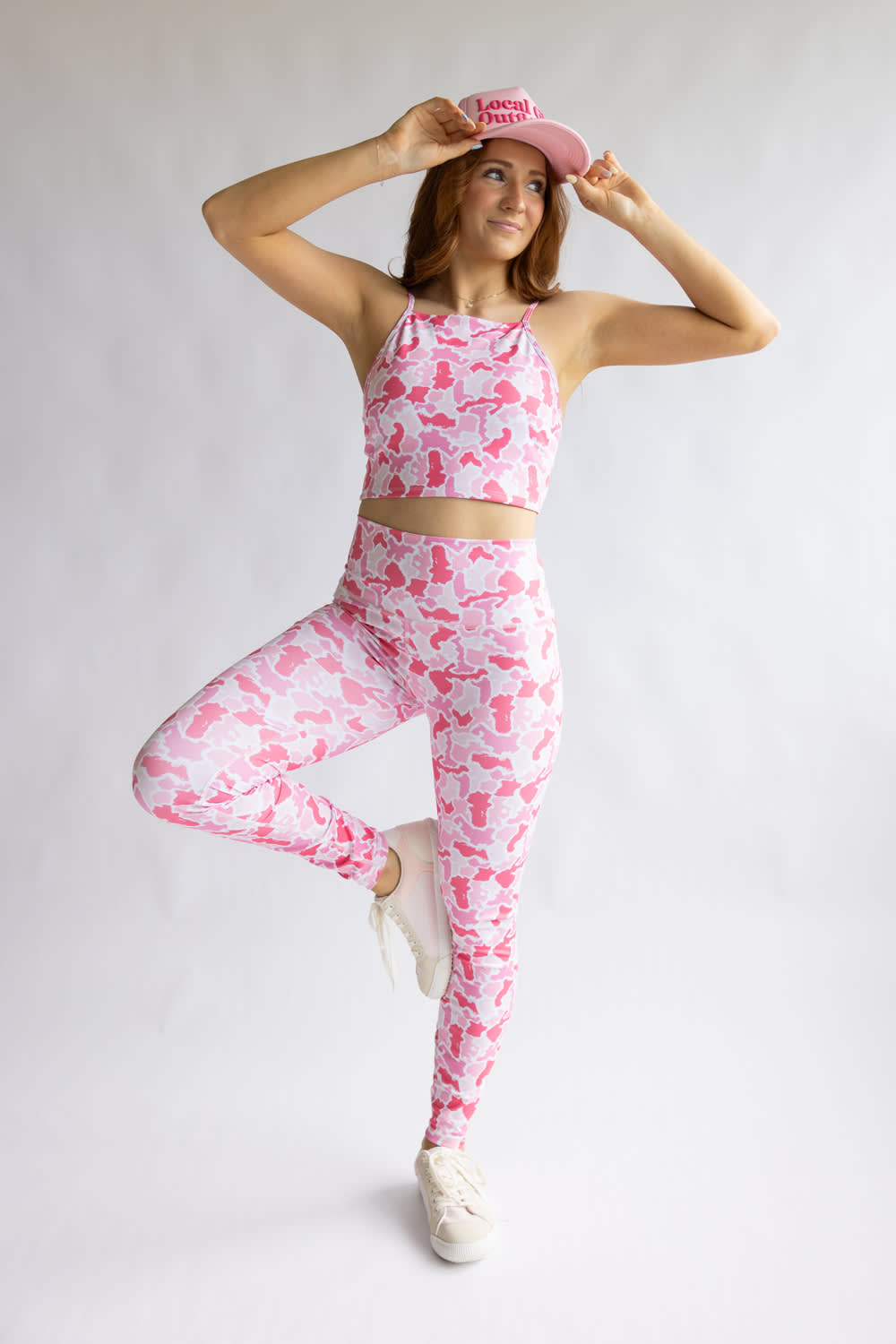 Simply Southern Full Length Leggings for Women in Pink Camo