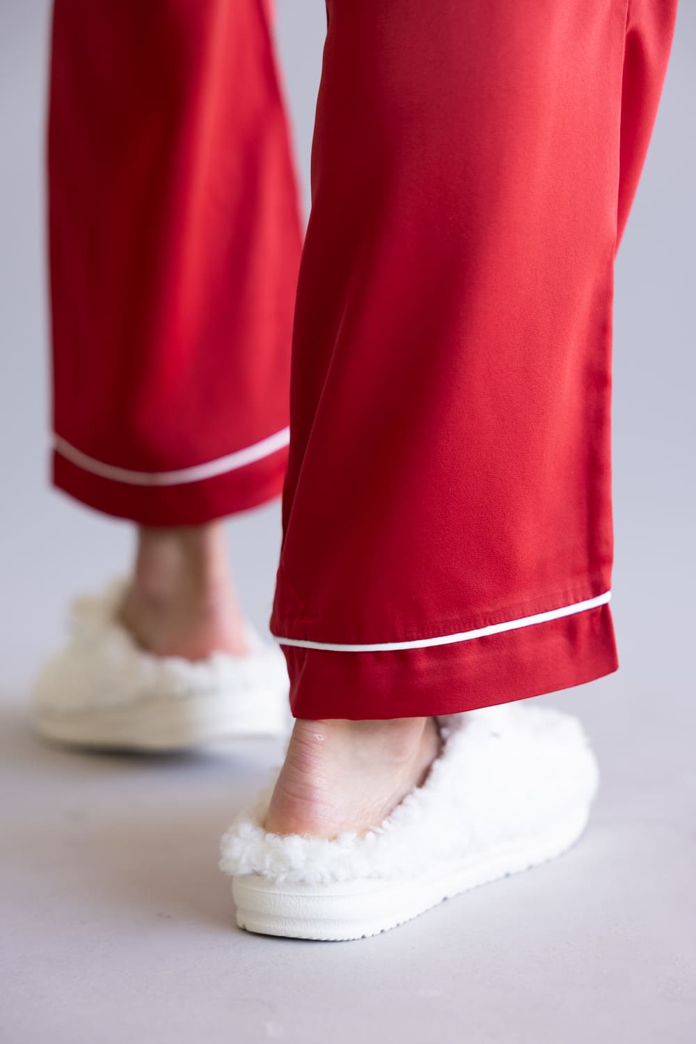 Simply Southern Holiday Satin Pajama Set for Women in Red