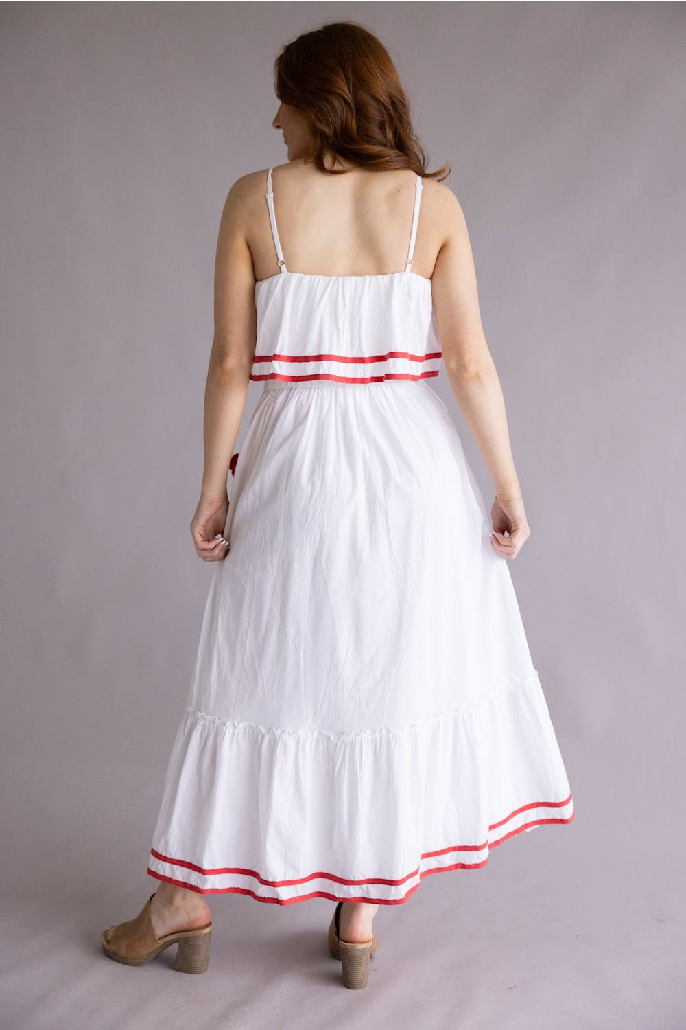 Simply Southern nautical dress white red