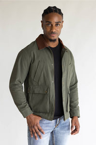 Simply Southern Plaid Lined Jacket for Men in Olive
