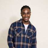Simply Southern Mens Shirts Plaid Shacket Shirt for Men in Blue