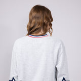 Womens Simply Southern Sequined USA Varsity Crew Sweatshirt for Women in Grey