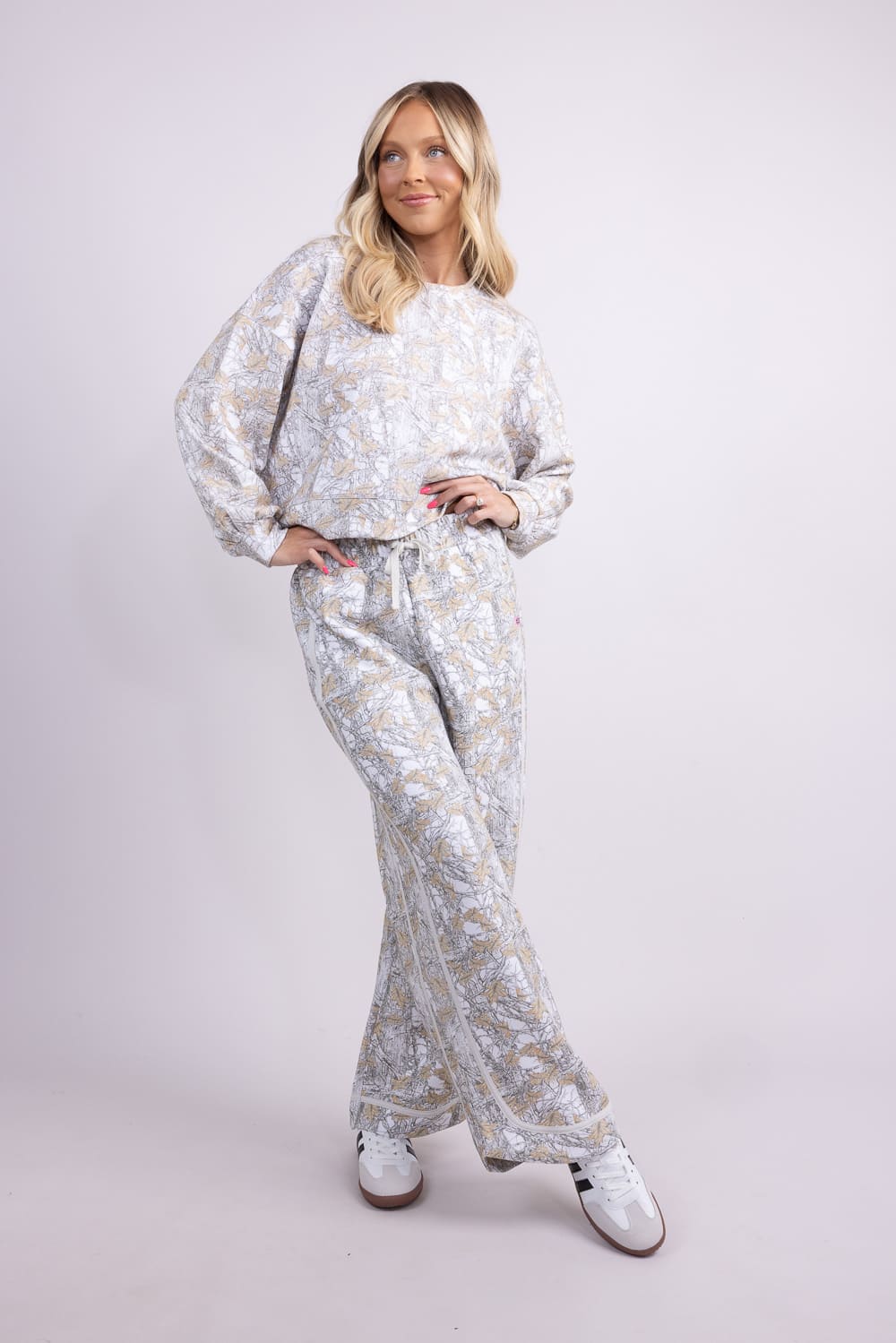 Womens Simply Southern Sloan Modal Pants for Women in White Camo