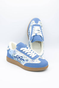 Simply Southern Summer Sneakers for Women in Blue Bow