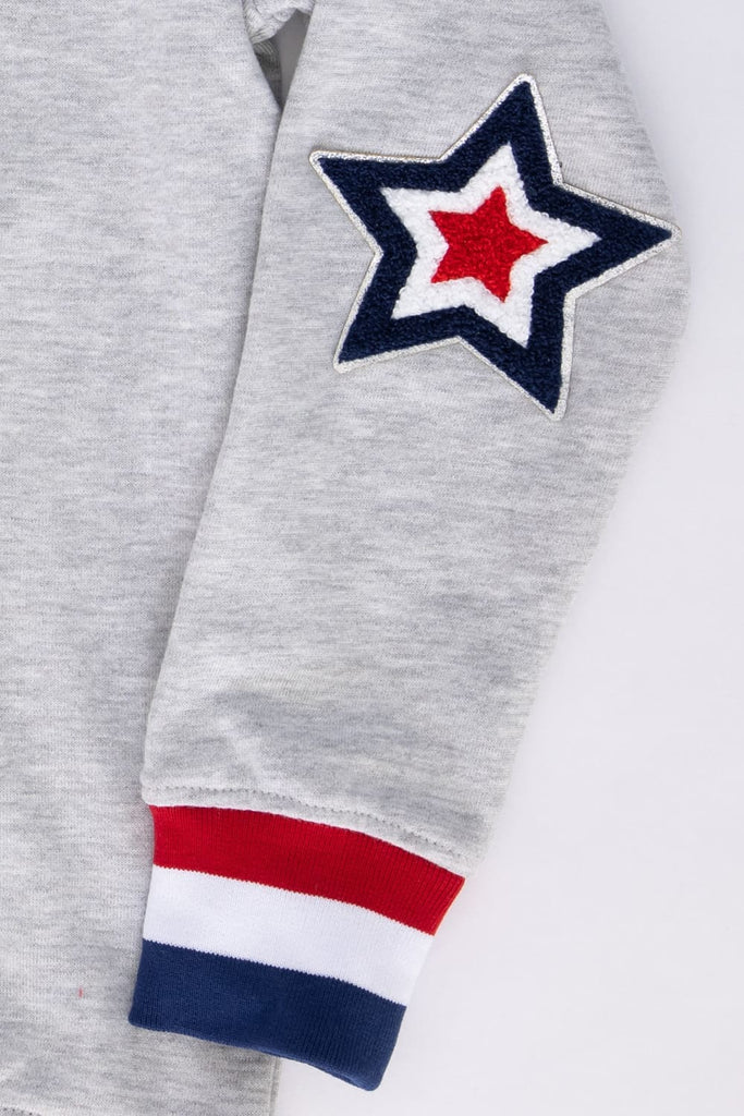 Simply Southern Youth Sequined USA Varsity Crew Sweatshirt