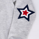 Simply Southern Youth Sequined USA Varsity Crew Sweatshirt for Girls in Grey