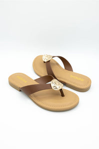 Soda Jeslyn Flip Flops for Women in Dark Tan