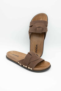 Soda Scout Slide Sandals in Brown | SCOUT-S BROWN