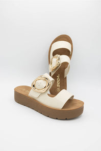 Soda Shance Platform Sandals for Women in Dark Bone