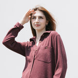 Thread & Supply Lewis Soft Luxe Button Up Shirt for Women in Wine Heather