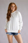 Polka Dot Fleece Crewneck for Women in White/Pink
