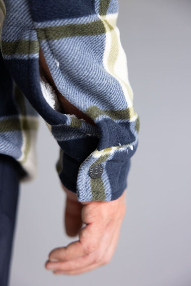 Sherpa Lined Polar Hooded Shacket for Men in Off White
