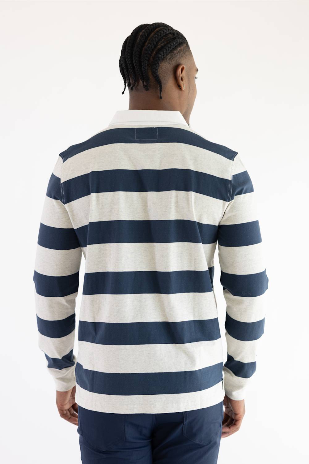 Flag & Anthem Troy Rugby Polo for Men in Oatmeal Navy