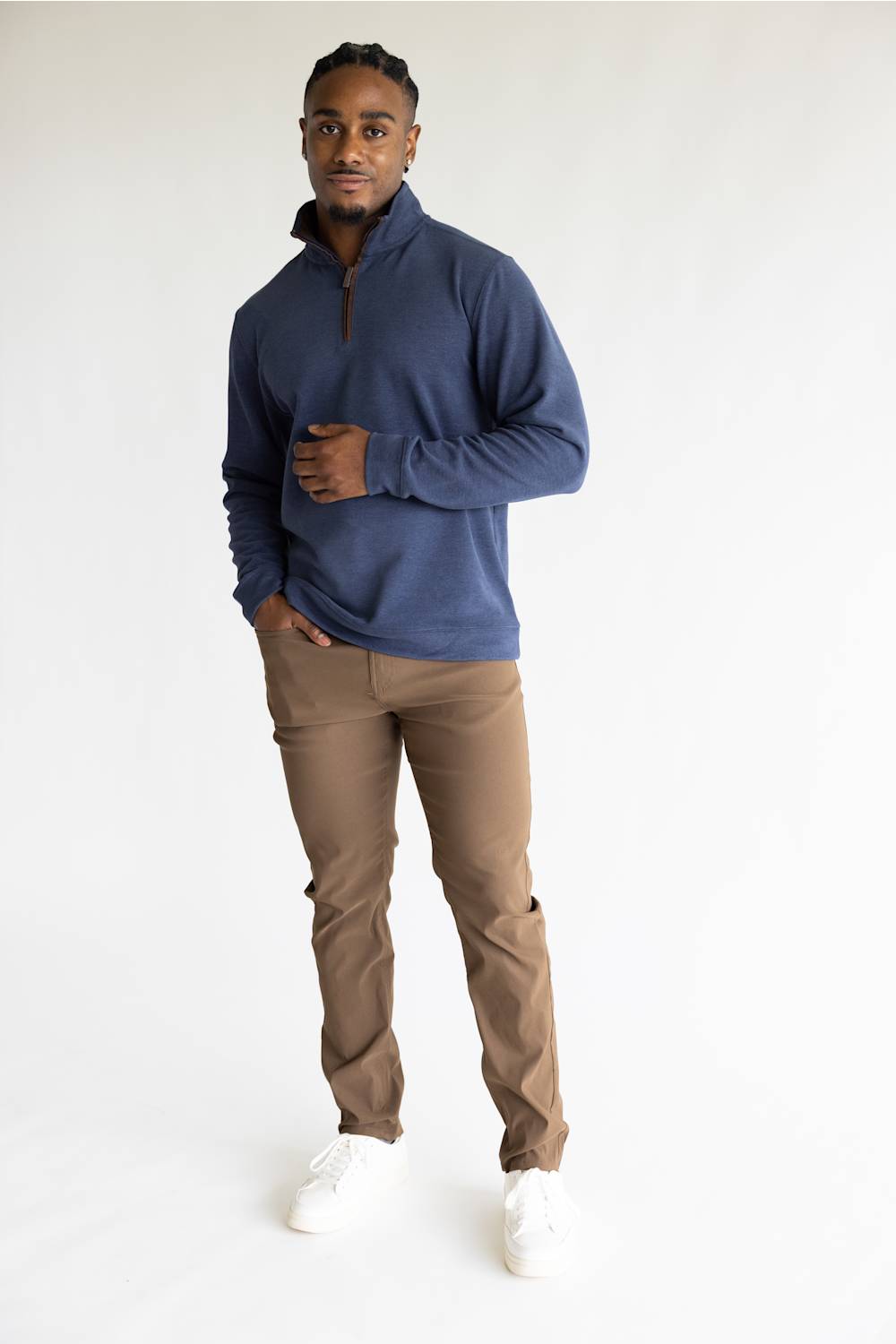 Tailor Vintage Slim Fit Performance 5-Pocket Pants for Men in Earth at Glik's , 32/30
