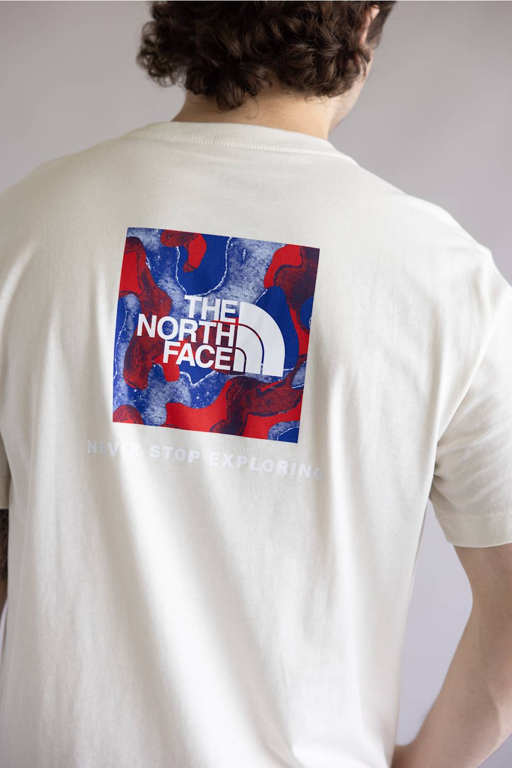 The North Face Red White & Blue Tee for Men in White Dune
