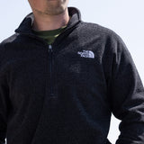 The North Face Textured Cap Rock Quarter Zip for Men in Black Heather