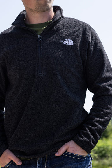 The North Face Textured Cap Rock Quarter Zip for Men in Black Heather