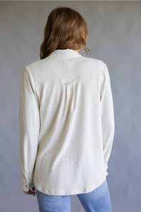 Thread & Supply Cassian Soft Luxe Button Up Shirt in Heather Oatmeal