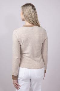 Thread & Supply Aeris Stripe Shirt for Women in Tan White