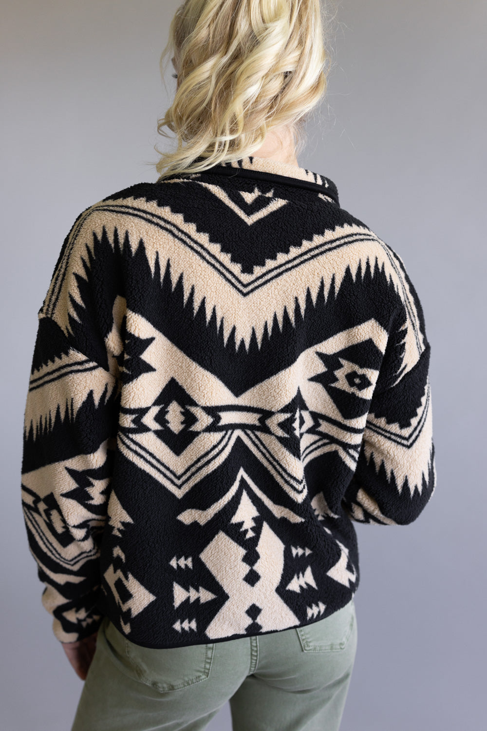 Thread & Supply Canyon Jacket for Women in Cream Black Aztec