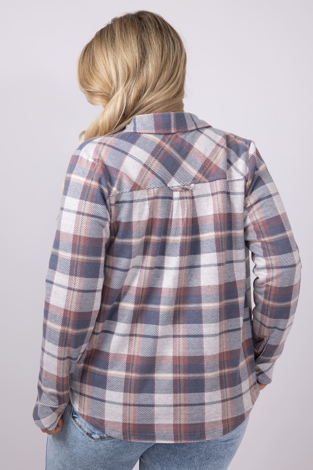 Thread & Supply Cassin Soft Luxe Button Up Shirt in Vintage Indigo Plaid