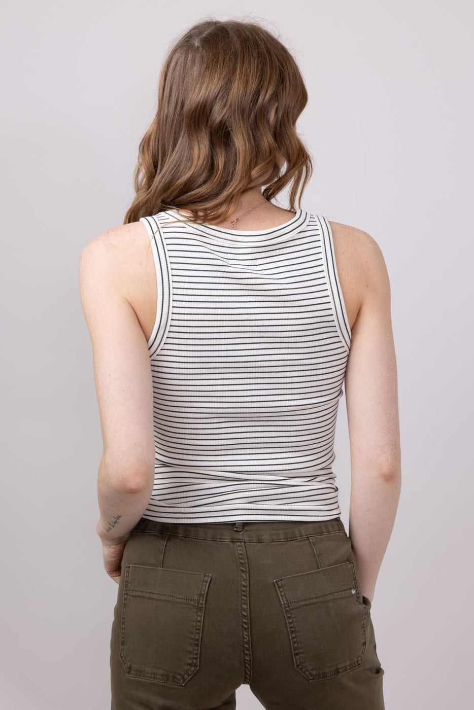 Thread & Supply Edlin Stripe Tank Top for Women in Cream