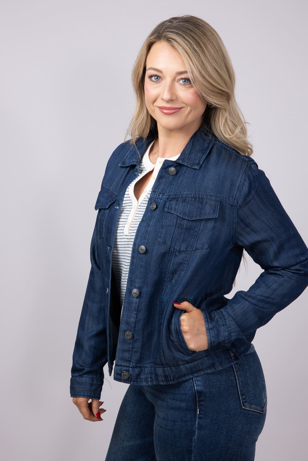 Thread & Supply Jackie Denim Jacket for Women in Dark Wash