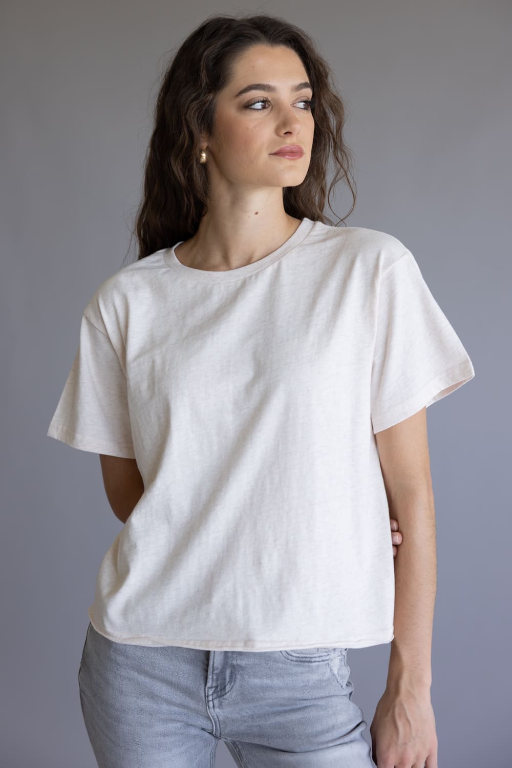 Thread & Supply Katelin T-Shirt for Women in Pink Oatmeal