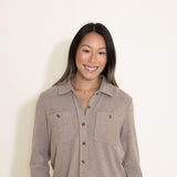 Thread & Supply Lewis Button Up Shirt for Women in Taupe