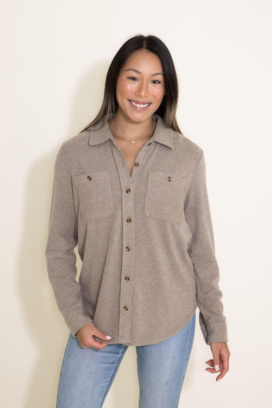 Thread & Supply Lewis Button Up Shirt for Women in Taupe