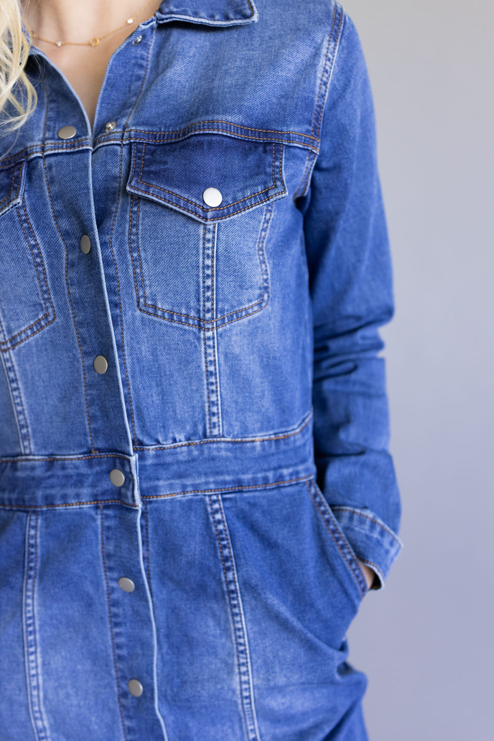 Thread & Supply Norma Denim Dress for Women in Dark Wash | D1556DEKTS- Glik's Thread & Supply Norma Denim Dress for Women in Dark Wash | D1556DEKTS- Glik's