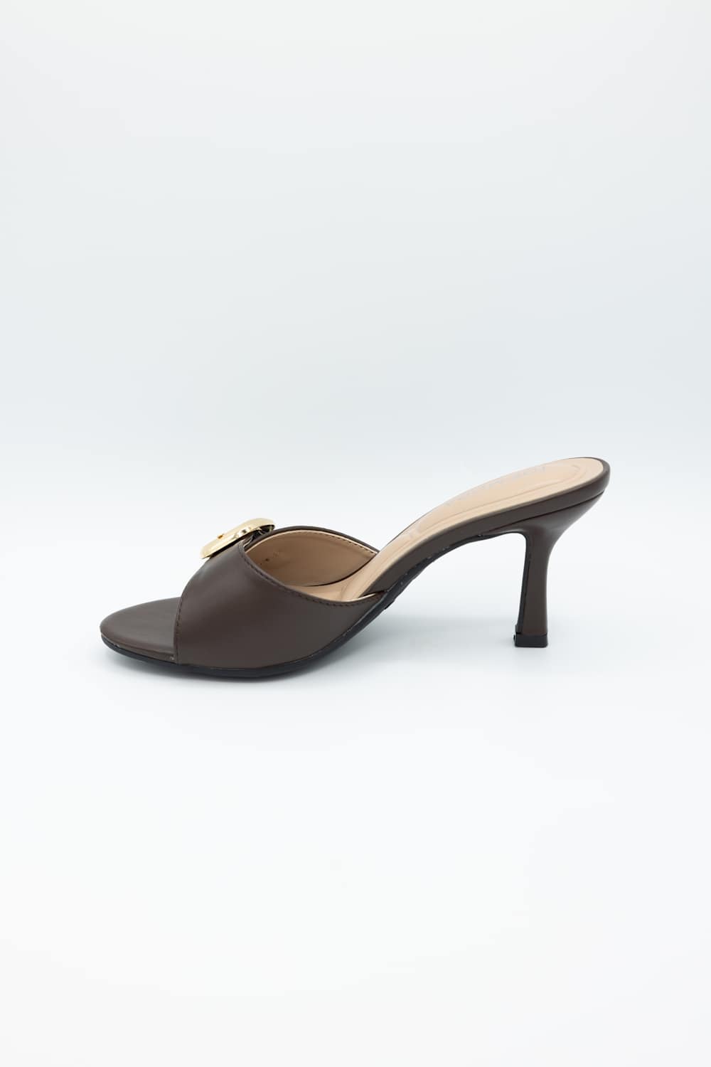 Top Moda Elsa Buckle Kitten Heels for Women in Brown