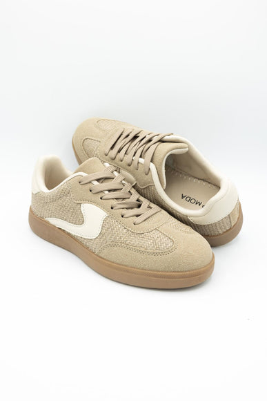 Top Moda Remus Raffia Sneakers for Women in Taupe