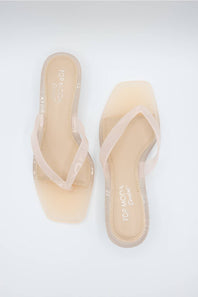 Top Moda Violet Jellie Kitten Heels for Women in Nude