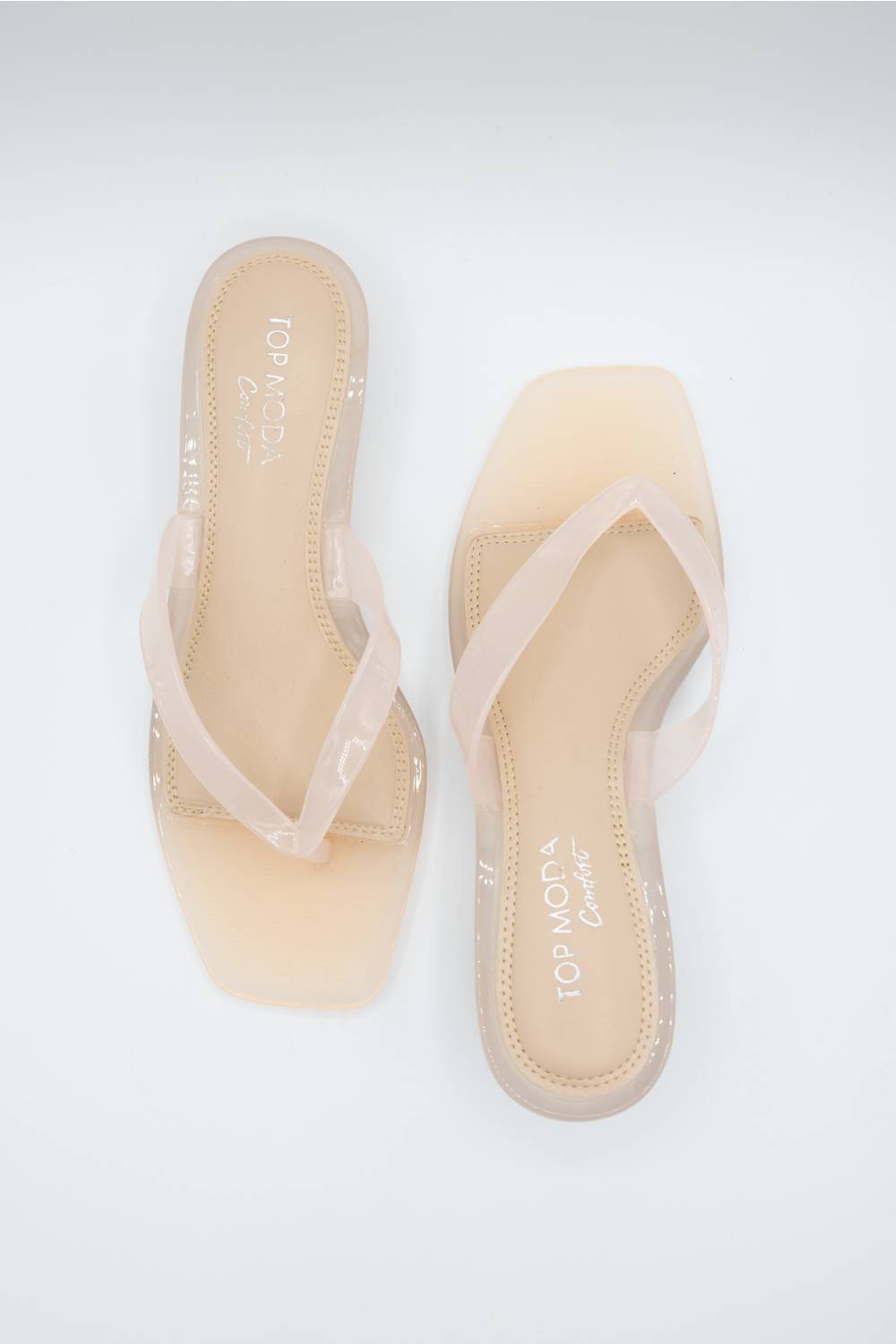 Top Moda Violet Jellie Kitten Heels for Women in Nude