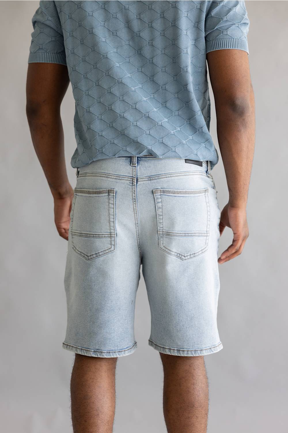 Truth + Triumph 10” Light Wash Denim Shorts for Men