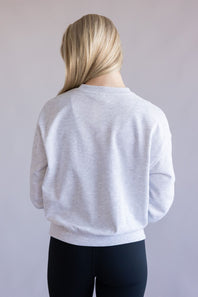 Embroidered USA 1776 Crewneck for Women in Grey | T1135-ICEGREY