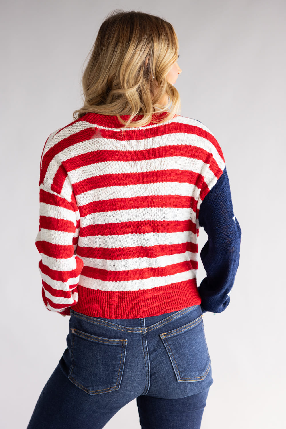 Simply Southern USA Sweater for Women in Red/White