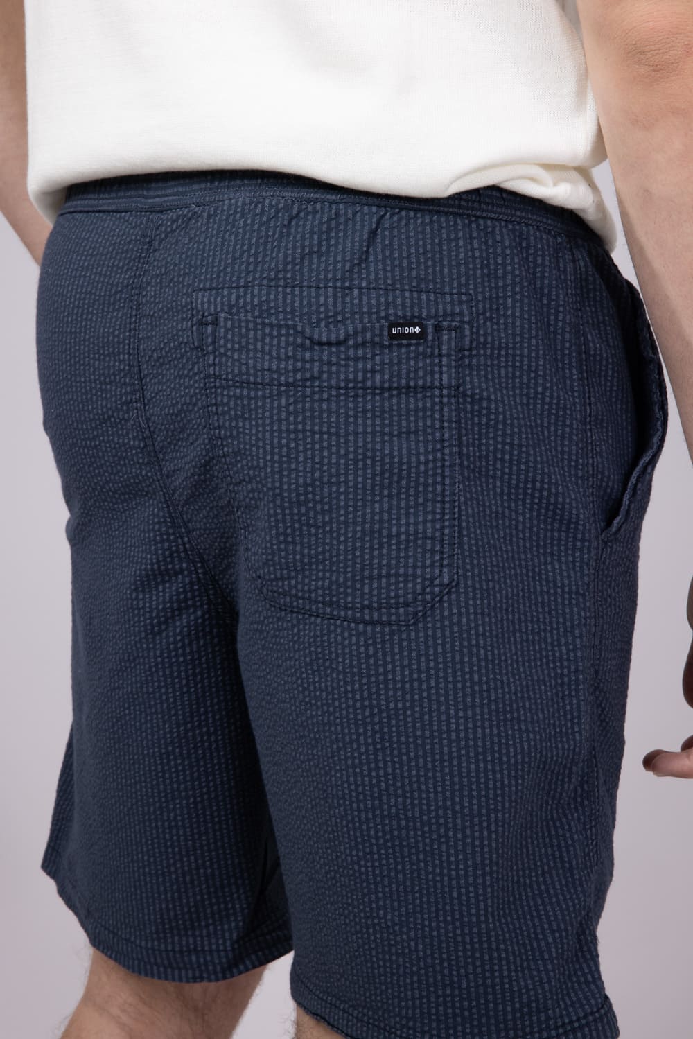 Union Paloma Seersucker 8” Shorts for Men in Navy