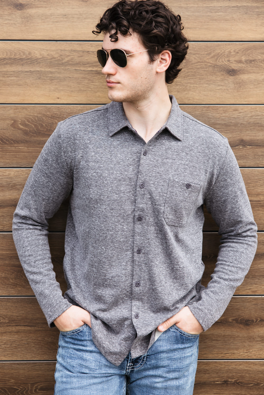 Weatherproof Vintage Full Front Button Shirt for Men in Moonless Night