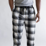 Weatherproof Silky Lounge Pants for Men in Black Plaid