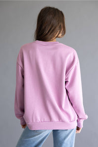 The North Face Oversized Simple Dome Fleece Sweatshirt for Women in Lavender | NF0A8FKT-G6E
