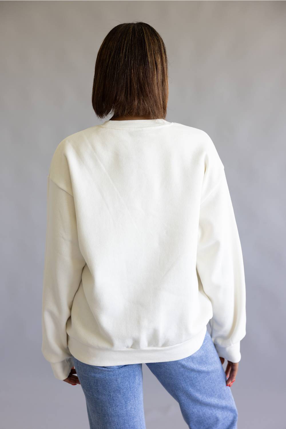 The North Face Oversized Simple Dome Fleece Sweatshirt for Women in White Dune